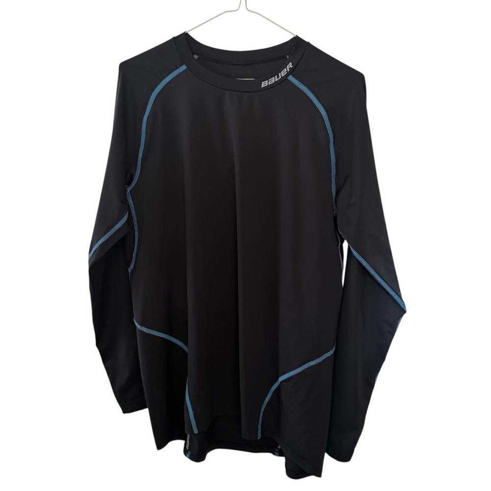 Bauer Hockey Fit Men’s Black Long Sleeve Base Layer Shirt Size Large Top